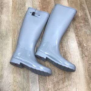 Hunter Boots Tall Refined Gloss Duo 8 Grey